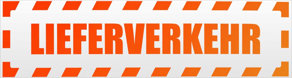 Kiwistar Lieferverkehr gestreift Magnetschild Schild magnetisch - 60cm Neonorange - Magnetfolie für Auto PKW Kfz