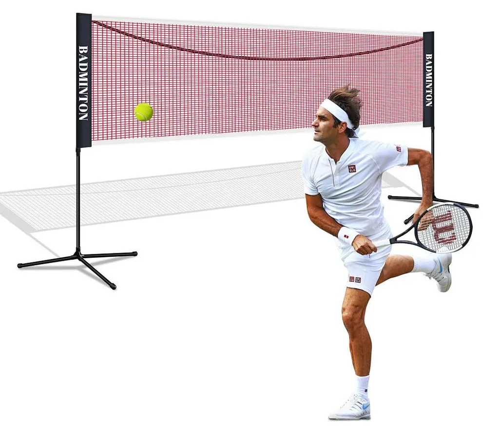 Filet de badminton 5,1m Ikodm avec bouton rotatif et hauteur modulable