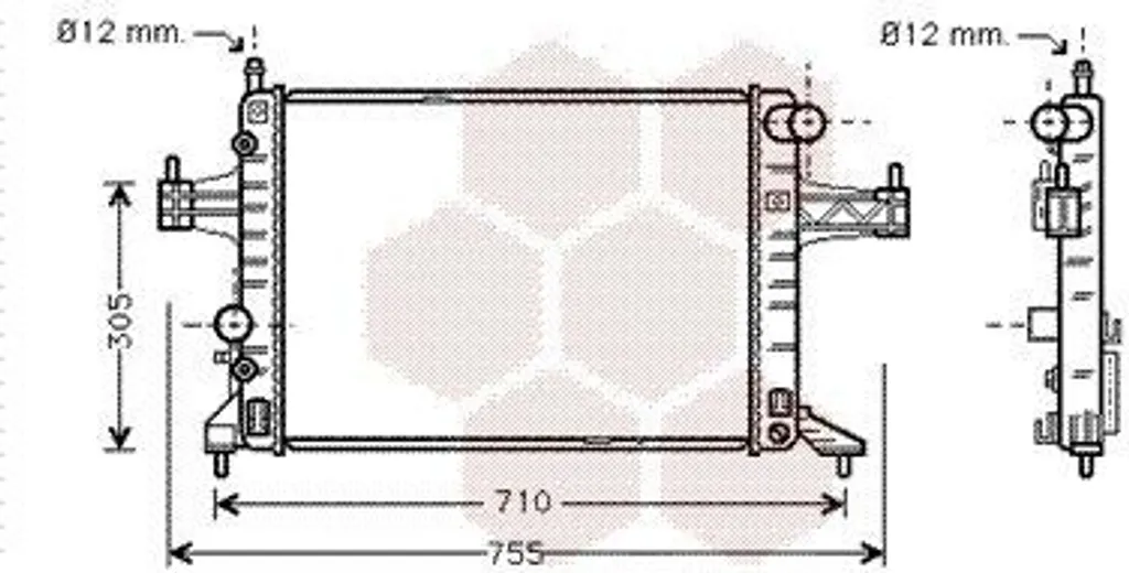 Radiateur de refroidissement moteur pour Opel Corsa C Van Wezel certifié