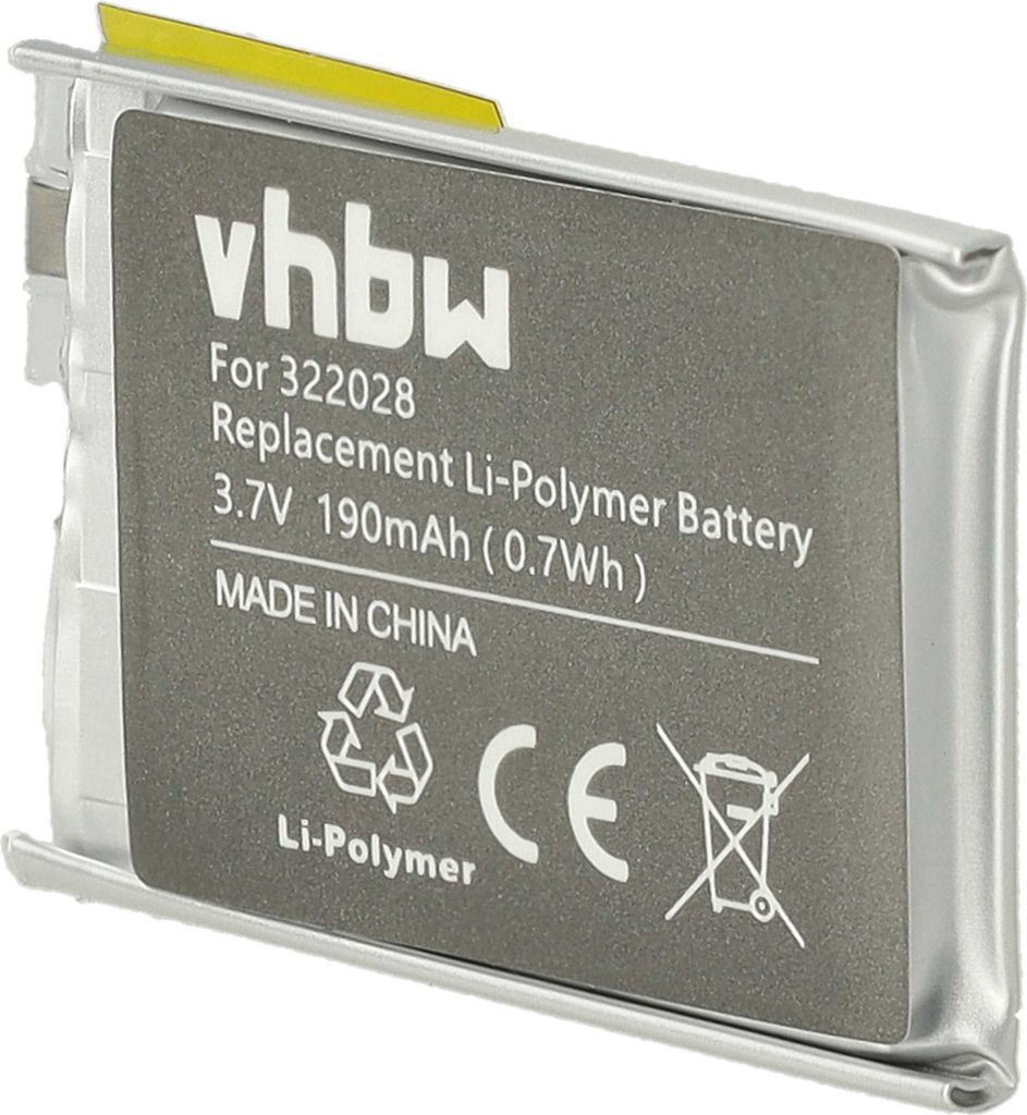 vhbw Akku kompatibel mit TomTom Golfer 1 Multisport, Multisport, Runner Cardio Smartwatch Uhr Fitnessarmband (190 mAh, 3,7 V, Li-Polymer)