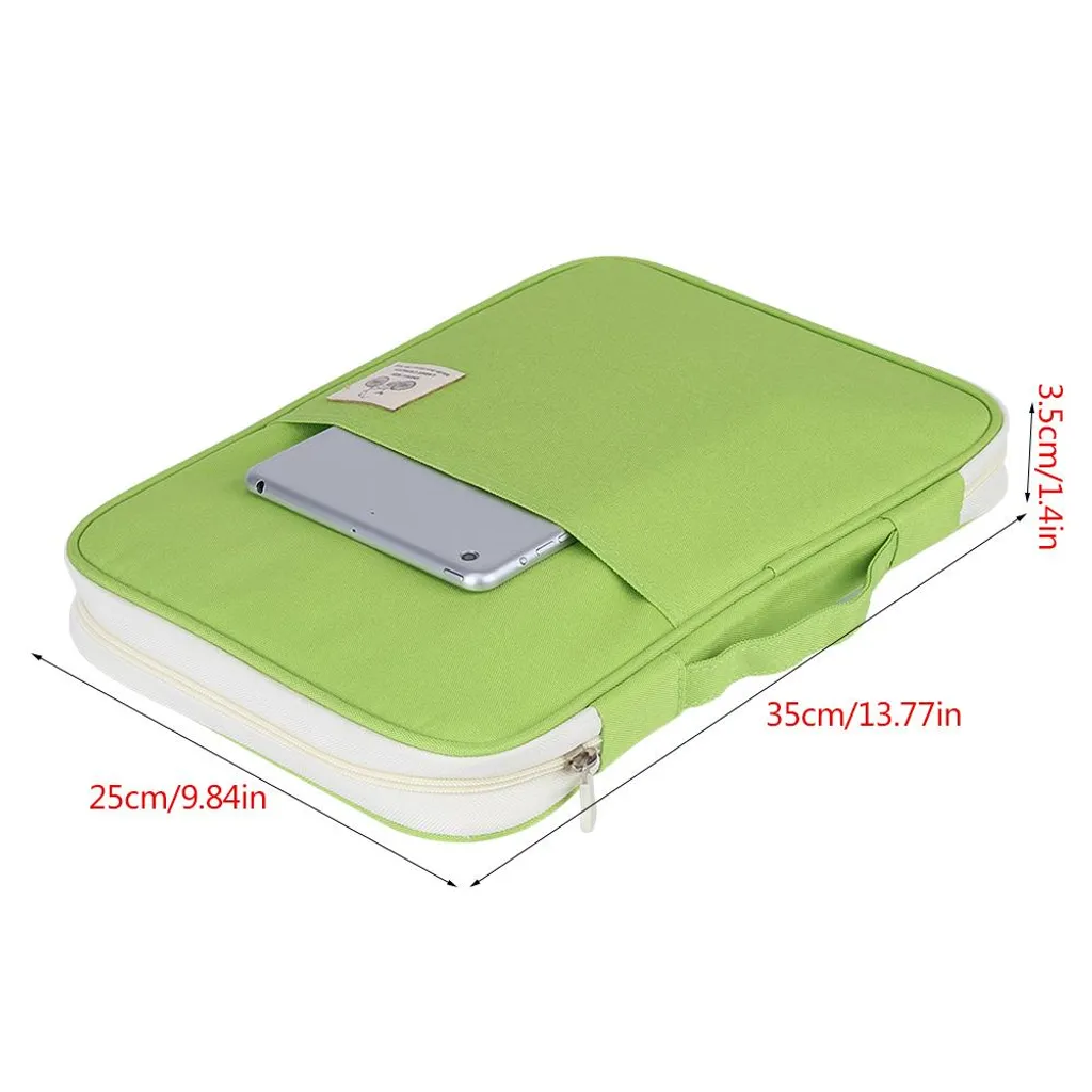 Porte-documents A4 zippé vert clair pour ordinateur et dossiers - 3