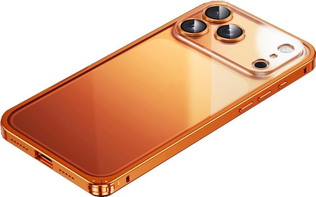 INF Orange Magnetische Feder Schnalle Transparente Hülle für iPhone 17 Pro
