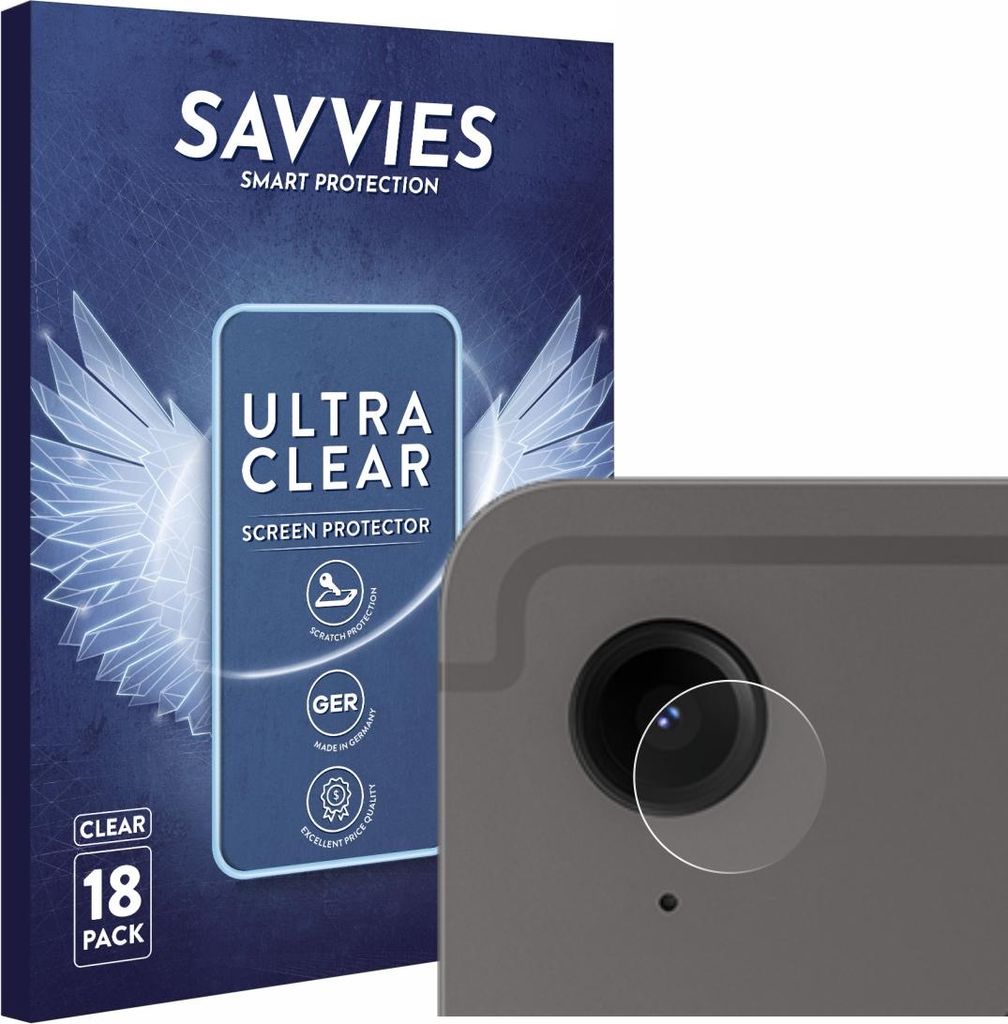 18x Für Samsung Galaxy Tab S9 FE (NUR Kameraschutz) Schutzfolie Savvies Displayschutz Display Schutz Folie Klar Transparent