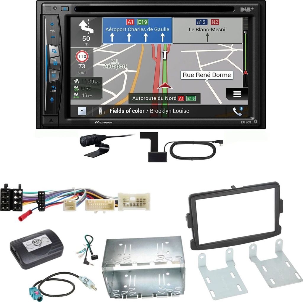 Pioneer AVIC-Z730DAB Navigation Bluetooth Einbauset für Dacia Duster Lodgy Logan