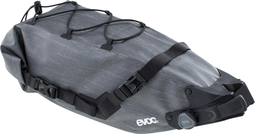 Sacoche Vélo EVOC Seat Bag Boa 6L Grise - Étanche et Fixation Rapide