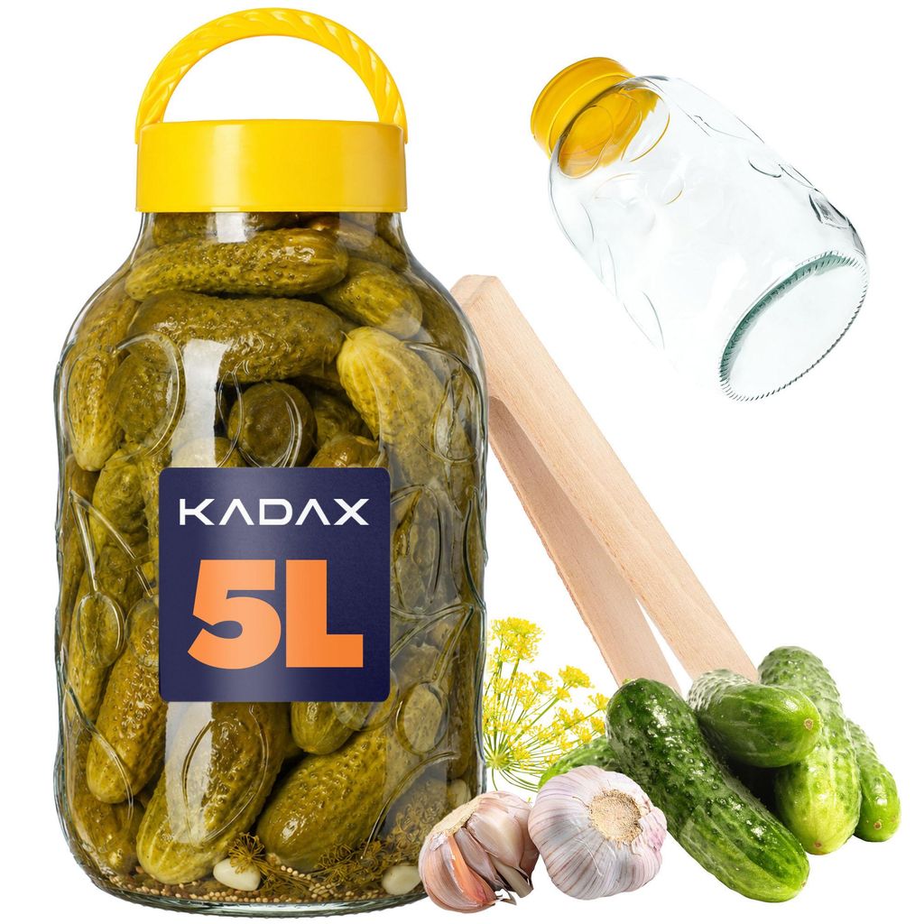 KADAX Słoik Słój Szklany 5L Do Kiszenia Na Ogórki Przetwory Zdjęcie produktu 