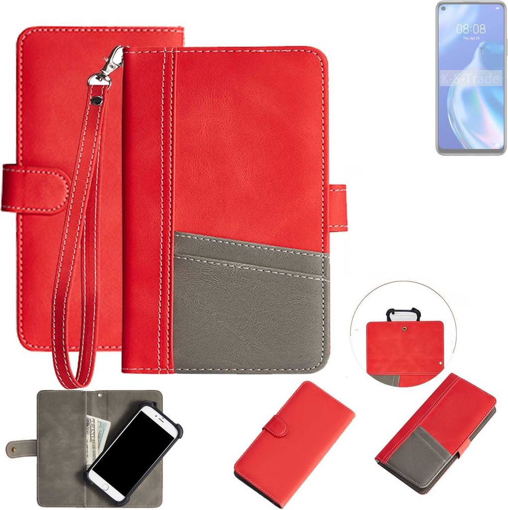 K-S-Trade Handy Schutzhülle für Huawei P40 lite 5G Hülle Portemonnee Brieftasche Klapphülle Kartenfächer Flip Wallet Case Etui