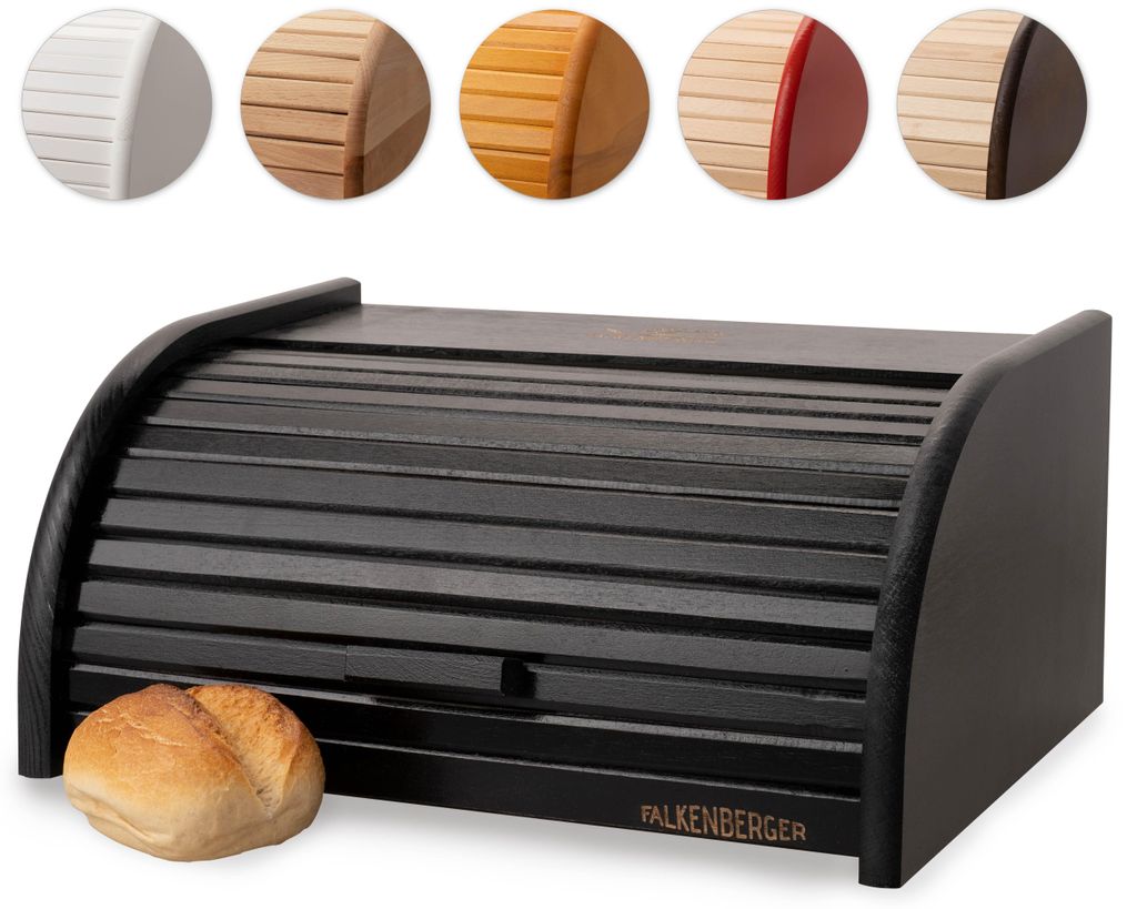 FALKENBERGER Brotkasten aus Holz Schwarz ca. 39x29x18cm Produktbild 