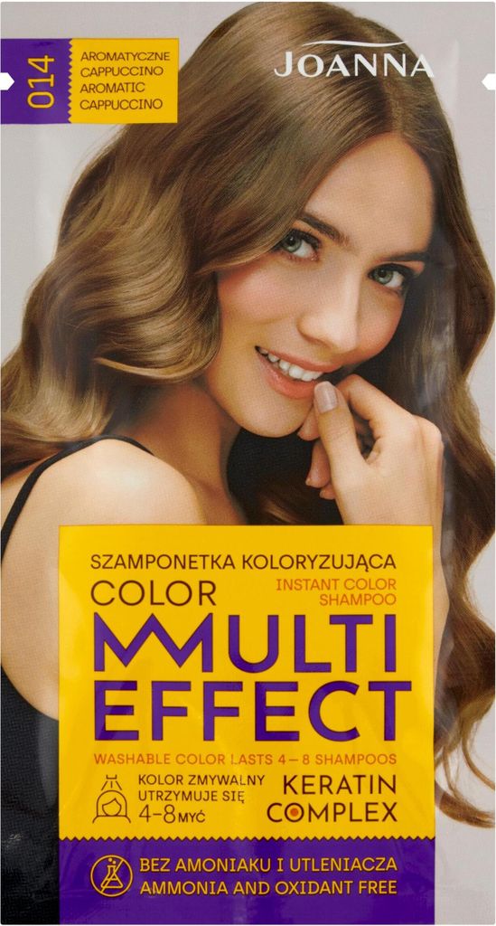 JOANNA Multi Effect Keratin Complex Color Instant Color Shampoo Farbshampoo 014 Aromatischer Cappuccino 35g