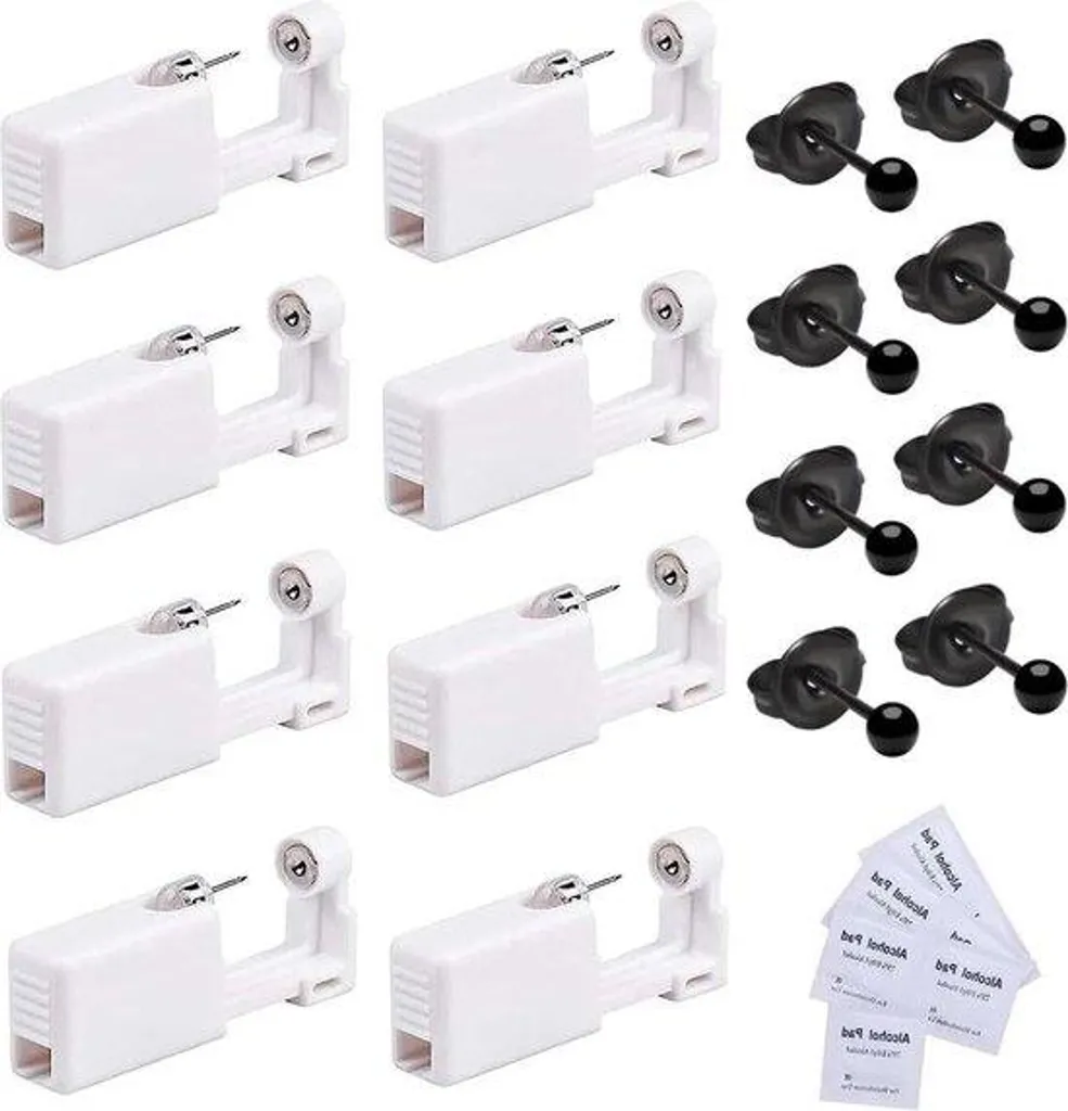 Kit de perçage d'oreille jetable 8 pièces en acier inox hygiénique