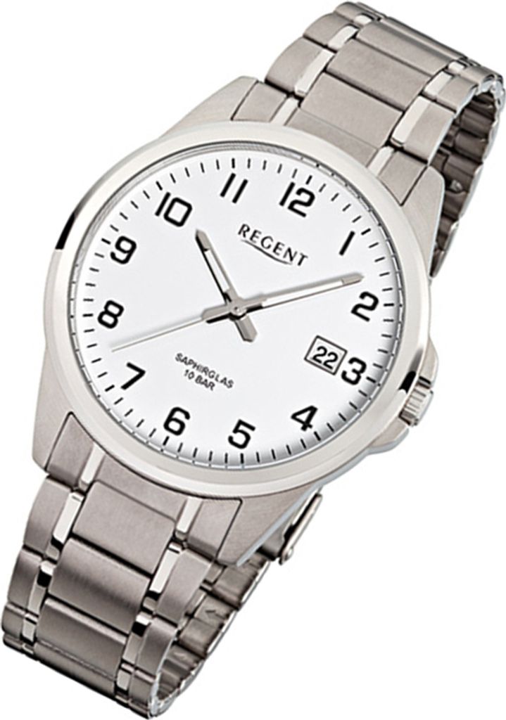 Regent Armbanduhr silber F-925 Herren Analog-Titanuhr Produktbild 