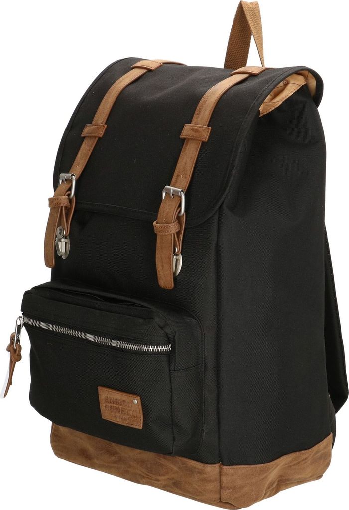 Großer Herren Damen Rucksack Kurierrucksack Laptop Tablet Fach Schule Uni Arbeit Schwarz