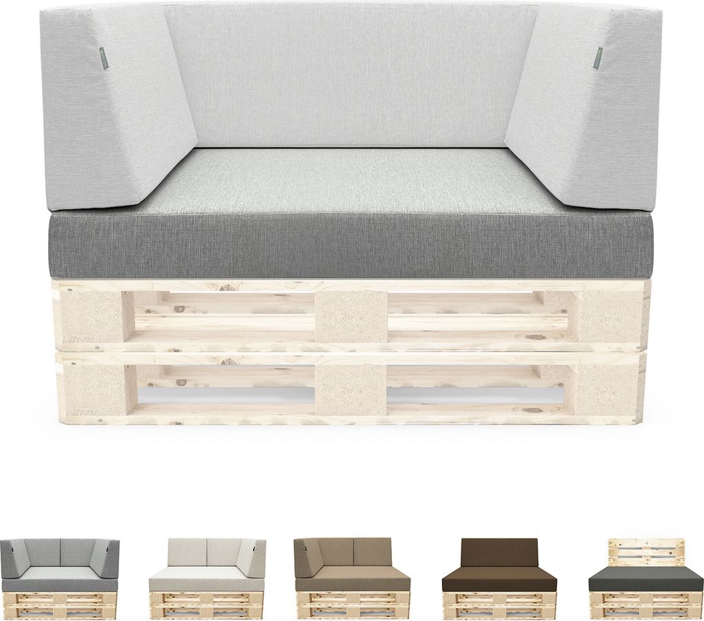 novely PANERO Palettenkissen | Sitzkissen Rückenkissen Palettensofa-Auflagen | abnehmbarer Bezug | Kaltschaum | Indoor & Outdoor - A) Variante: ...
