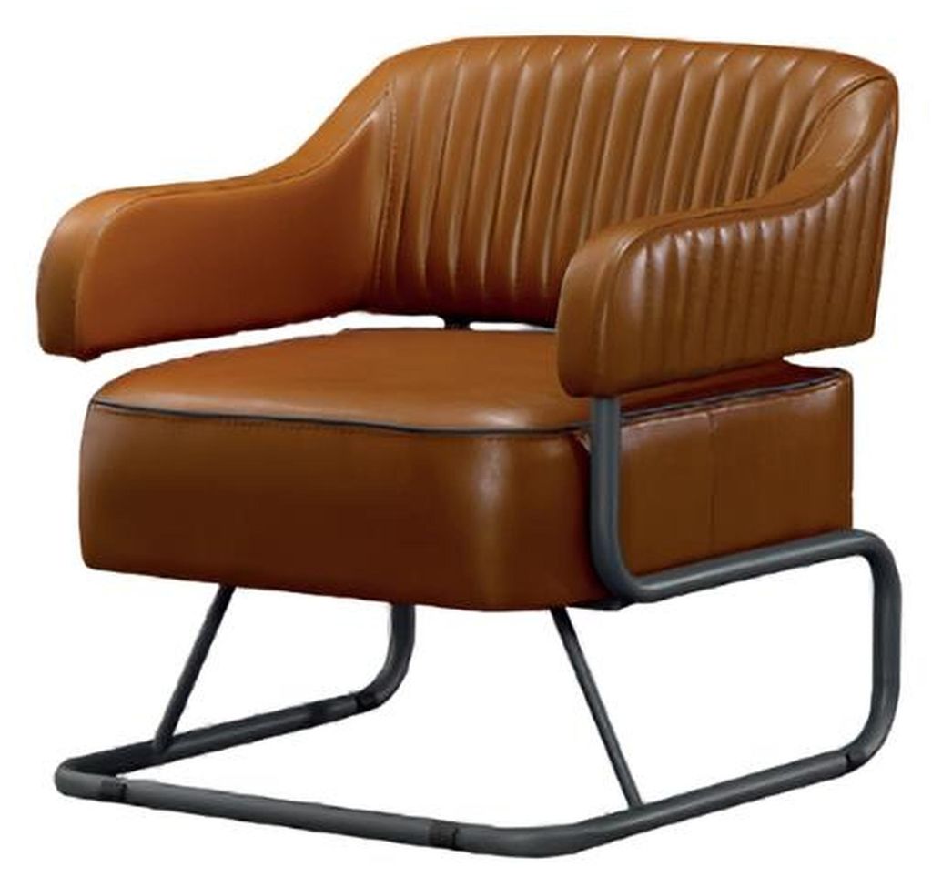 Sessel Sitzer JV Möbel Wohnzimmer Einfarbig Design Couch Leder Holz Modern Neu