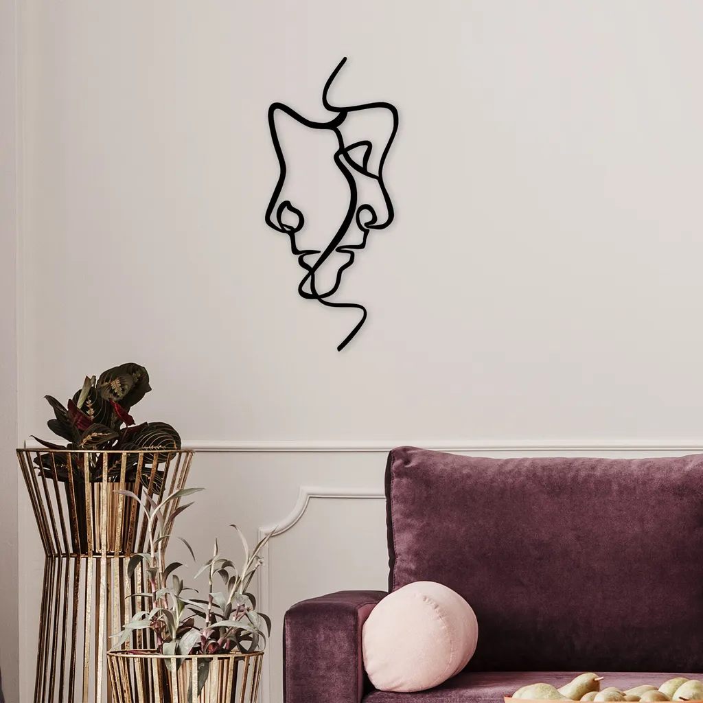 Décoration murale en métal Wallity TNL1937 Noir 40 x 73 cm Chic et Robuste