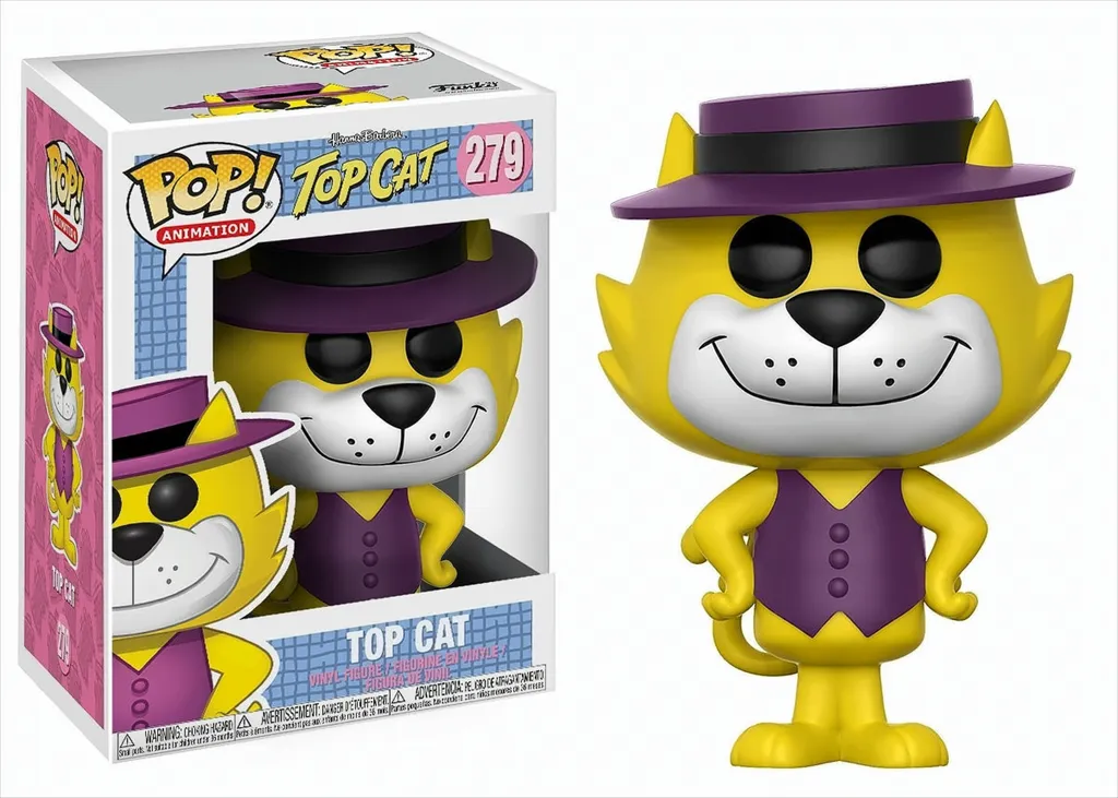 Statue Pop Top Cat Hanna Barbera Jaune avec Chapeau et Veste HB