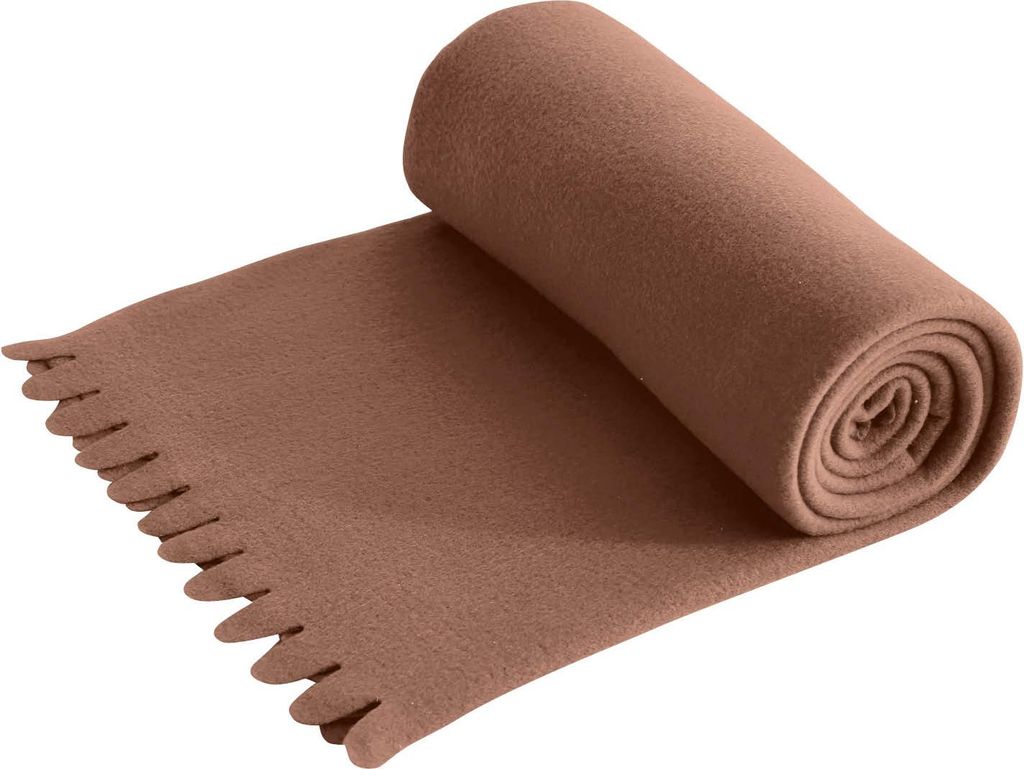 wometo WAVE Fleecedecke 120x160 cm – OEKO-TEX ca. 300g weiche Fleece Decke mit Wellenrand Anti-Pilling braun