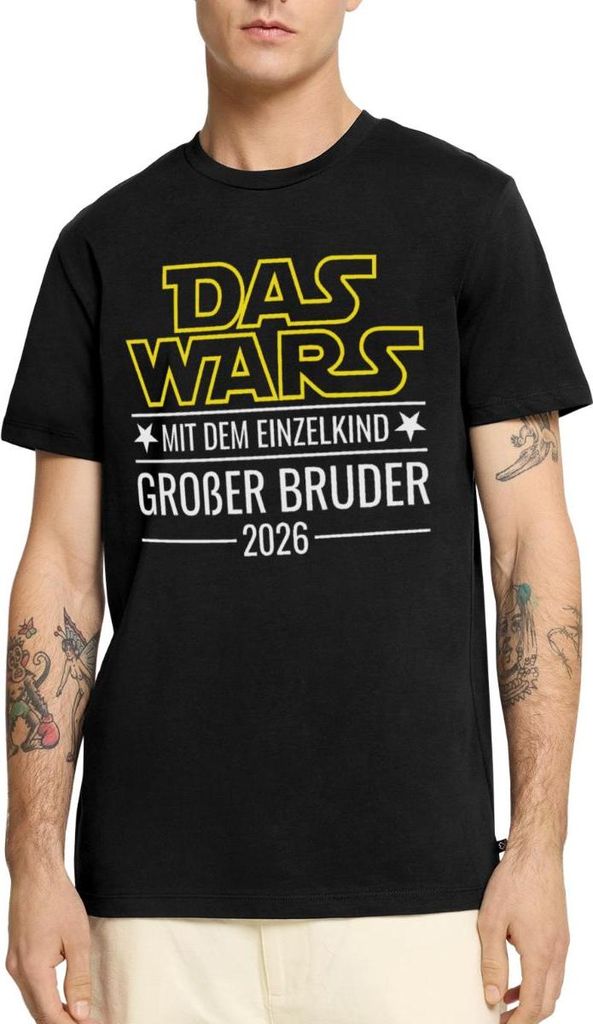 Spreadshirt Das wars mit dem Einzelkind - Großer Bruder 2026 Männer Premium T-Shirt, 5XL, Schwarz