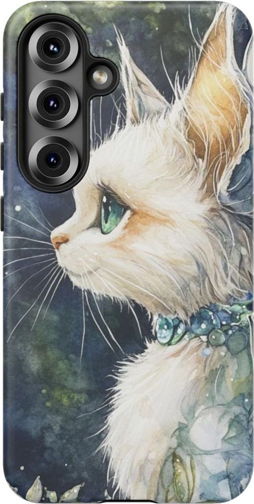 Zauberhafte Katze mit Feenflügeln – Hülle Kompatibel mit Samsung Galaxy S25
