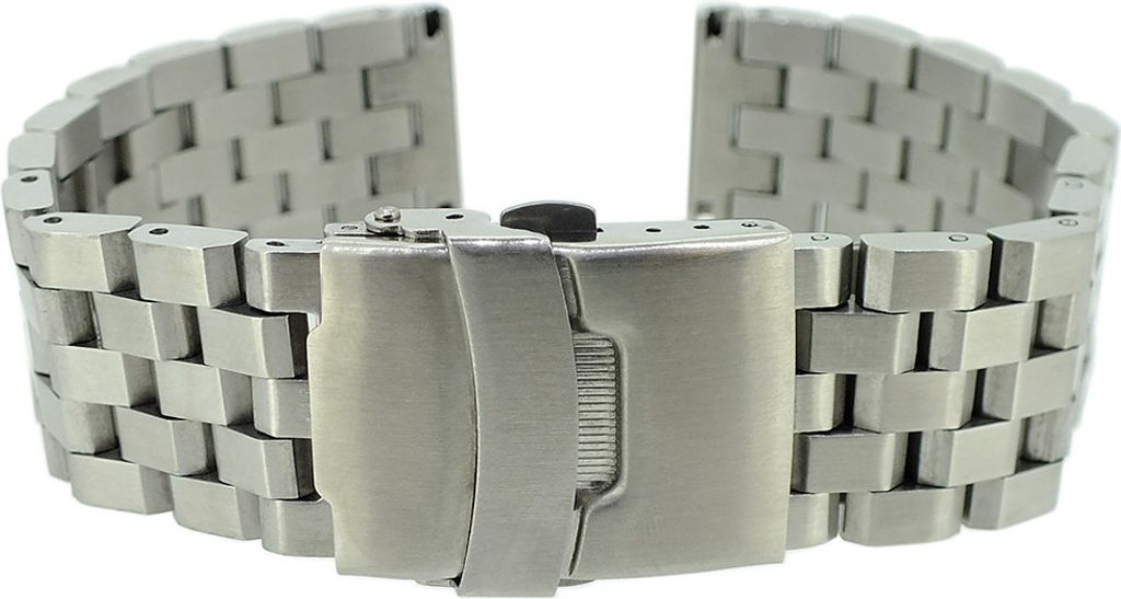 Minott Uhrenarmband 20mm > Edelstahl massiv silbern matt gleichlaufend