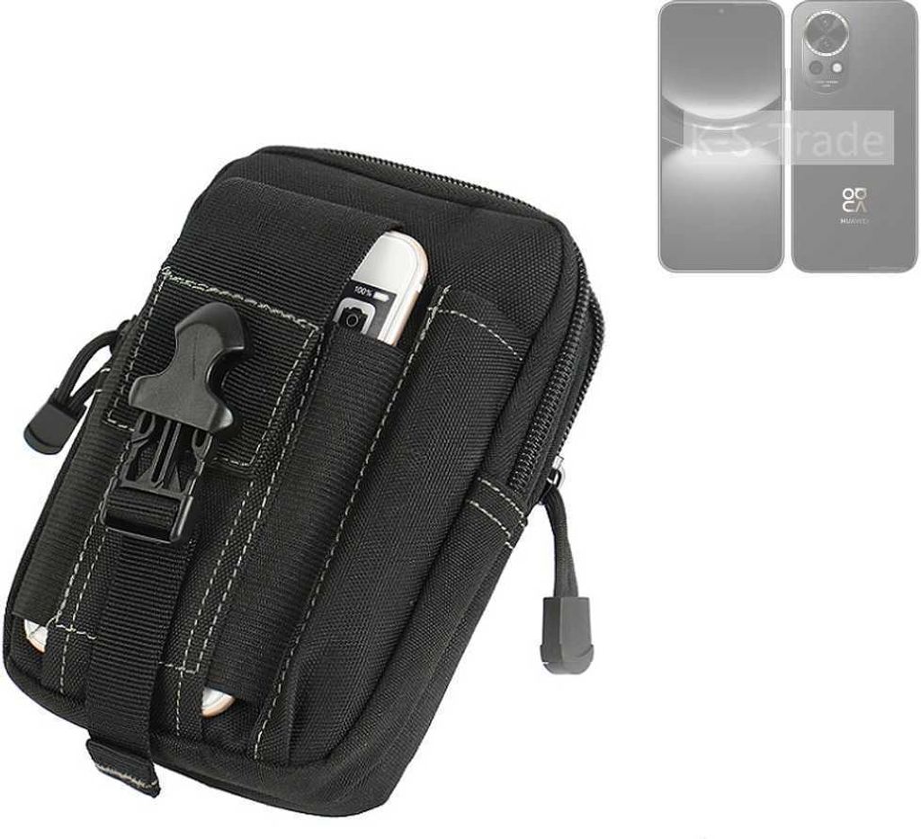 K-S-Trade Gürtel Tasche kompatibel mit Huawei nova 12 Pro Gürteltasche Holster Schutz Hülle Handy Hülle Smartphone outdoor Handy-Hülle schwarz