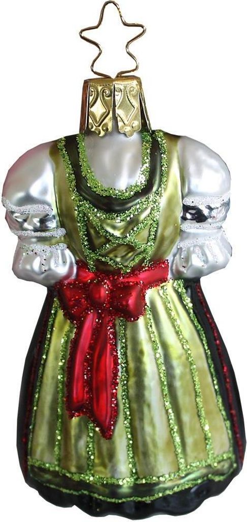 INGE-GLAS Weihnachts-Anhänger grünes Dirndl | IG-1-045-12 Produktbild 