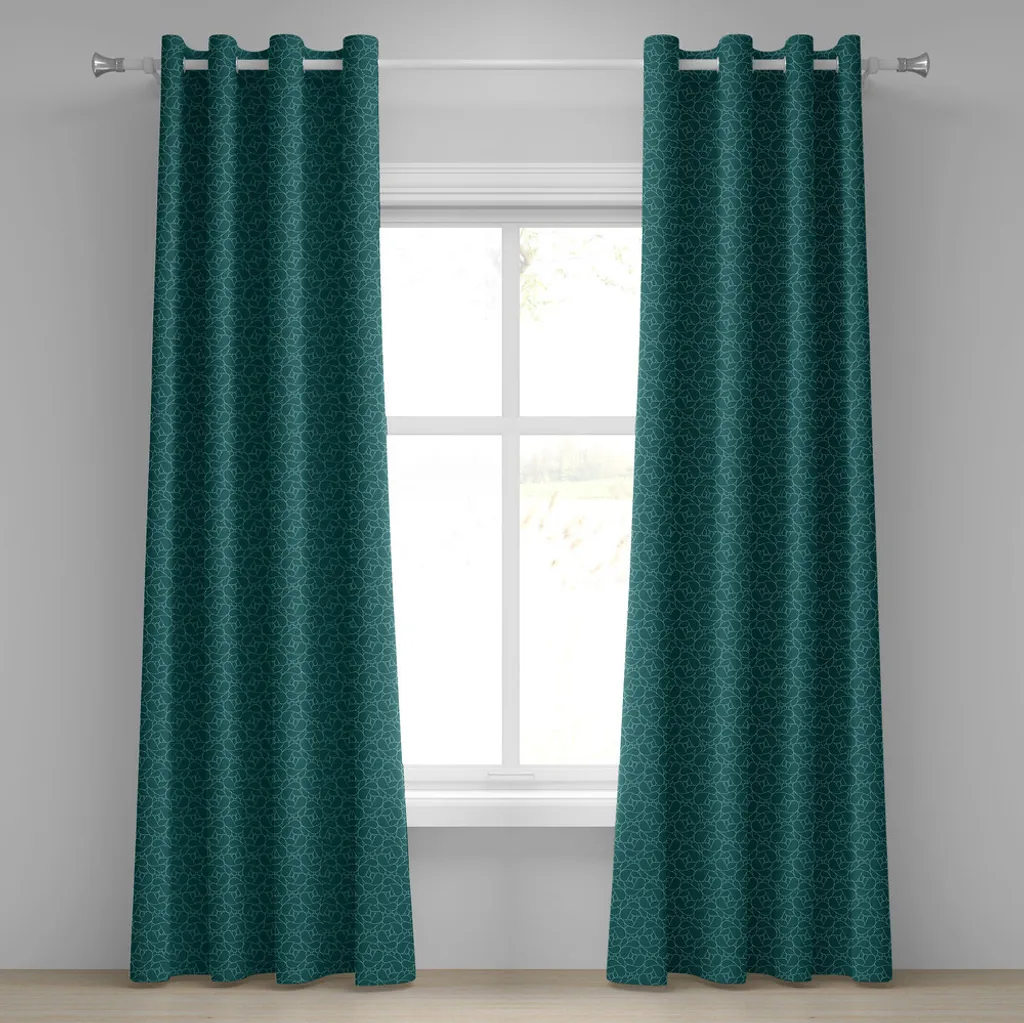 Paire de rideaux décoratifs turquoise 280x175 cm style contemporain