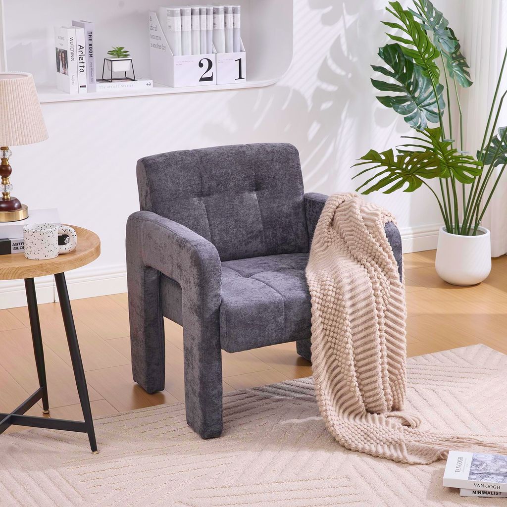 STILVORA Loungesessel mit Weiche, stützende Sitzfläche, Einzelsessel für Wohnzimmer Schlafzimmer und Büro, gepolsterter Sessel, bequemer Sessel...