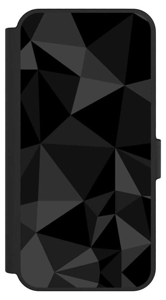 NIVOCASE Klapphülle für Samsung Galaxy S24 FE 5G Handyhülle aus Kunst Leder NIVOflip schwarz Abstrakt Geometric Muster