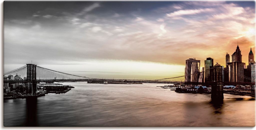 ARTland Leinwandbild Brooklyn Bridge Panorama Größe: 150x75 cm