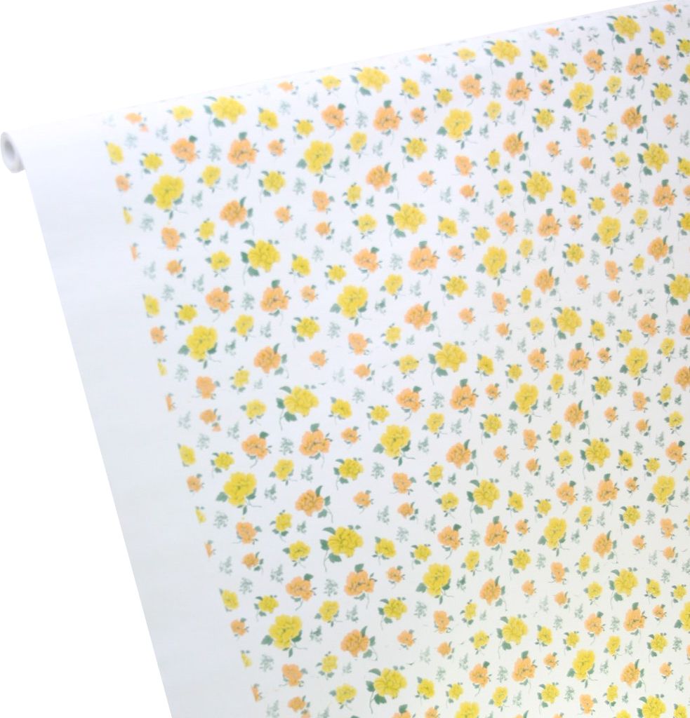 7m x 1,20m Papiertischdecke Dekor gelbe und orange Rosen Produktbild 