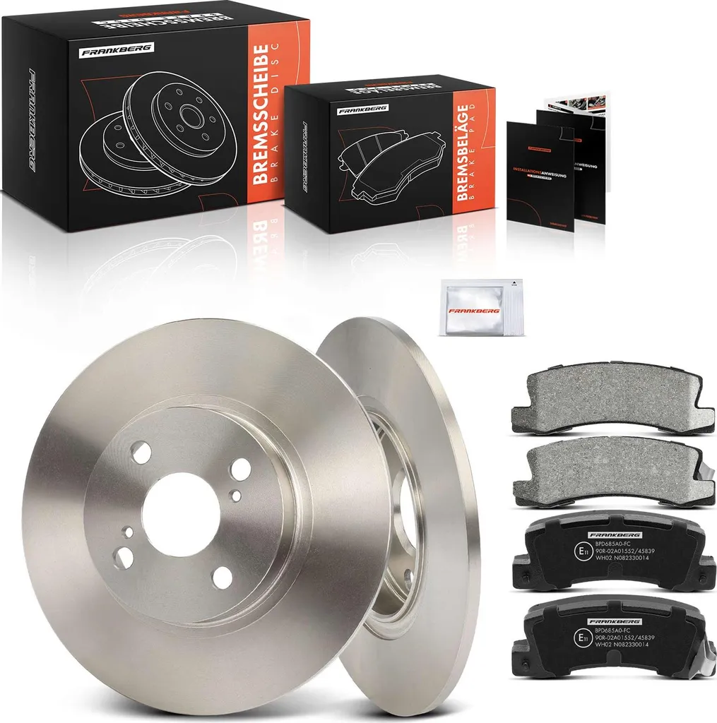 Frankberg Kit de 2 Disques et 4 Plaquettes de Frein Arrière Toyota Corolla