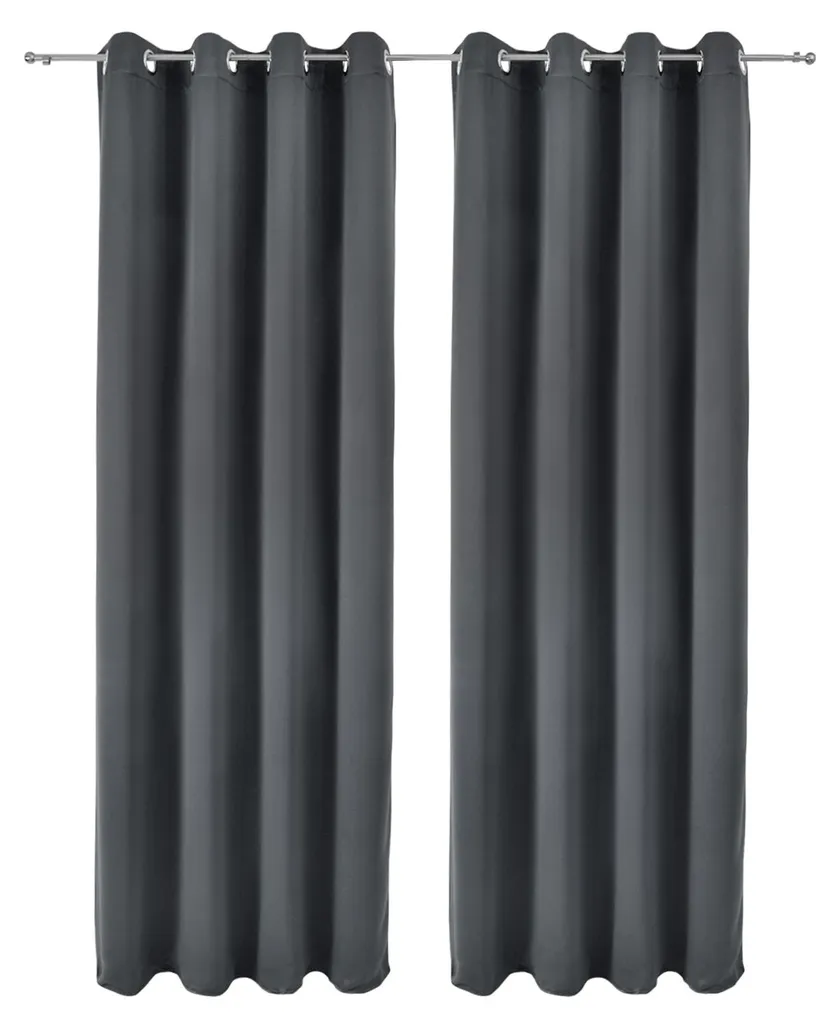 Rideaux Anthracite Occultants 140x245 cm Amelie BO à Haute Densité