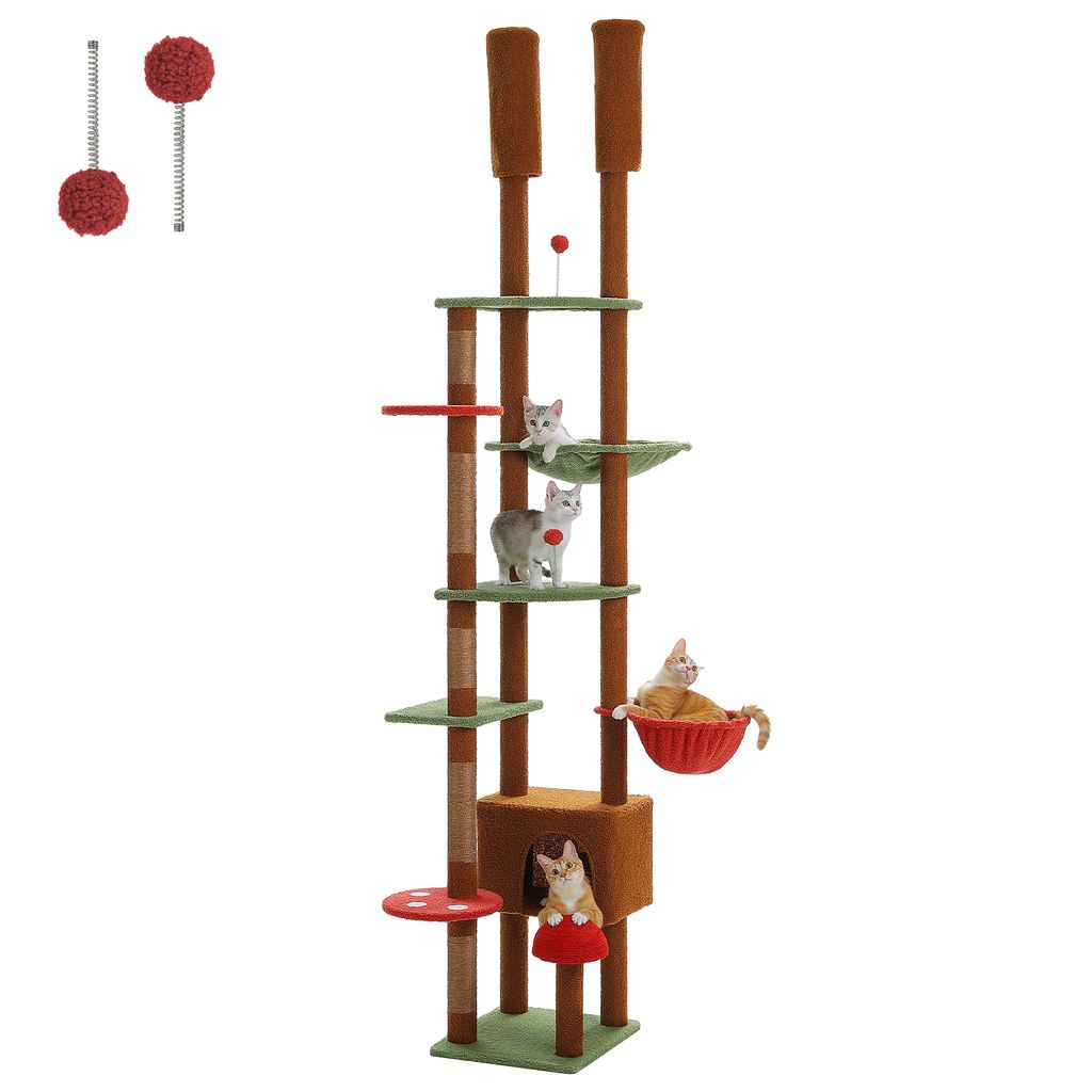 PAWZ Road Hoch Katzenbaum Pilz, Deckenhoher Katzenbaumturm verstellbar