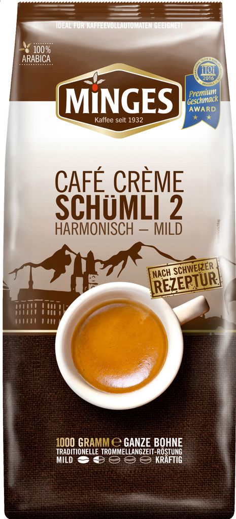 Minges Café Crème Schümli 2 | ganze Bohne | 1000g Produktbild 