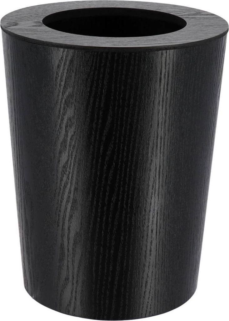Mülleimer aus holz in eichenoptik 9l - schwarz - Tendance
