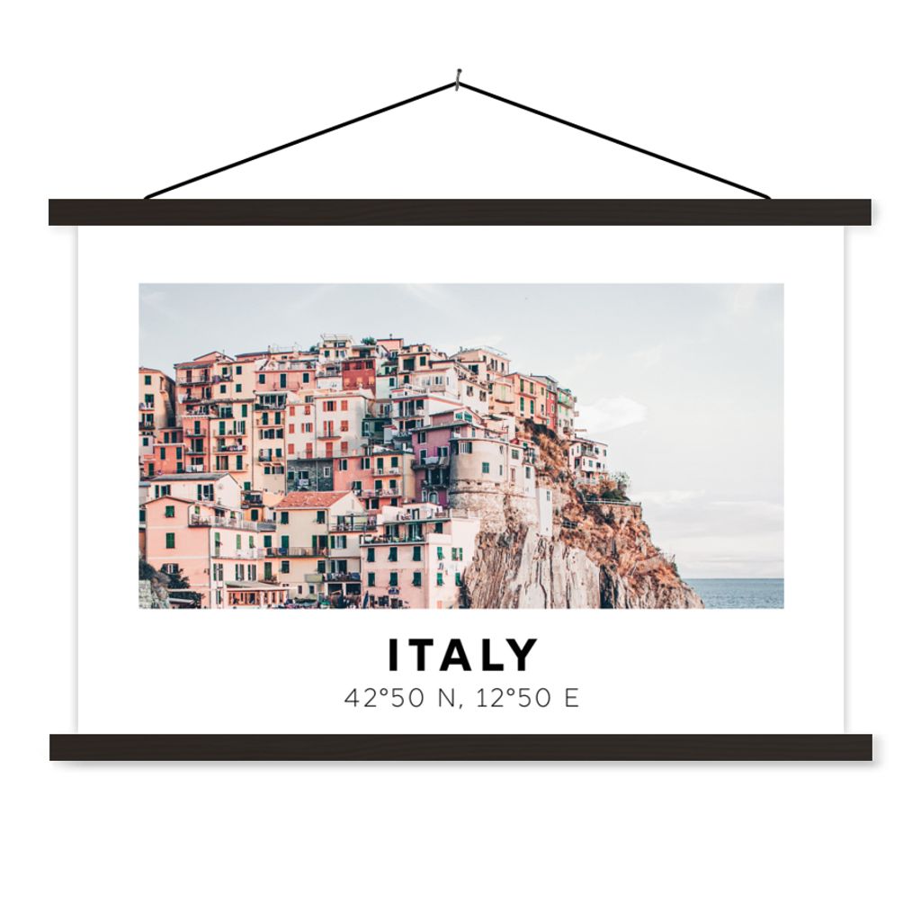 MuchoWow Textilposter Cinque Terre - Italien - Amalfi - Meer 150x100 cm mit schwarzem Rahmen - Schlafzimmer