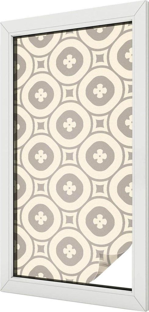 Buntglas Fensterfolie – 100x100 cm – Stained-Glass Design – blickdichte dekorative Sichtschutzfolie – selbstklebend, UV-Schutz – Geometri...