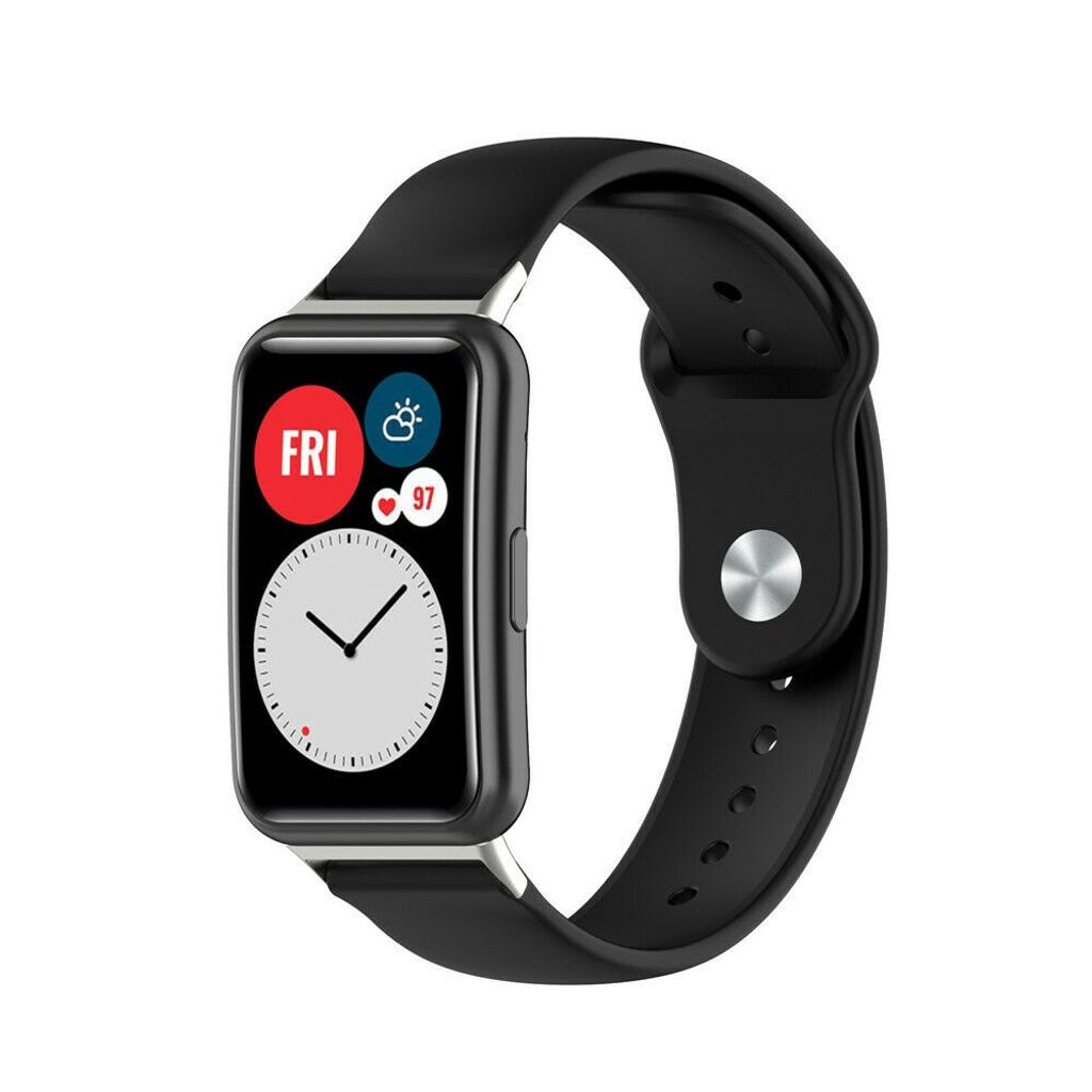 Strap-it Huawei Watch Fit New Sportarmband (Schwarz)