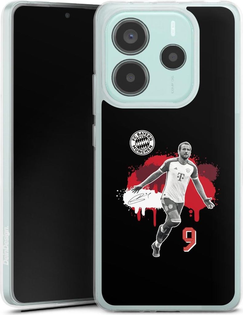 DeinDesign Handyhülle für Xiaomi Redmi Note 14 5G Silikon Hülle Case Smartphone Schutzhülle FC Bayern München Offizielles Lizenzprodukt Harry ...
