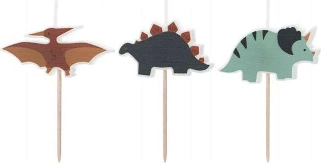 Dinosauří párty svíčky: 3 druhy netoxického vosku - sada 3 Obrázek produktu 