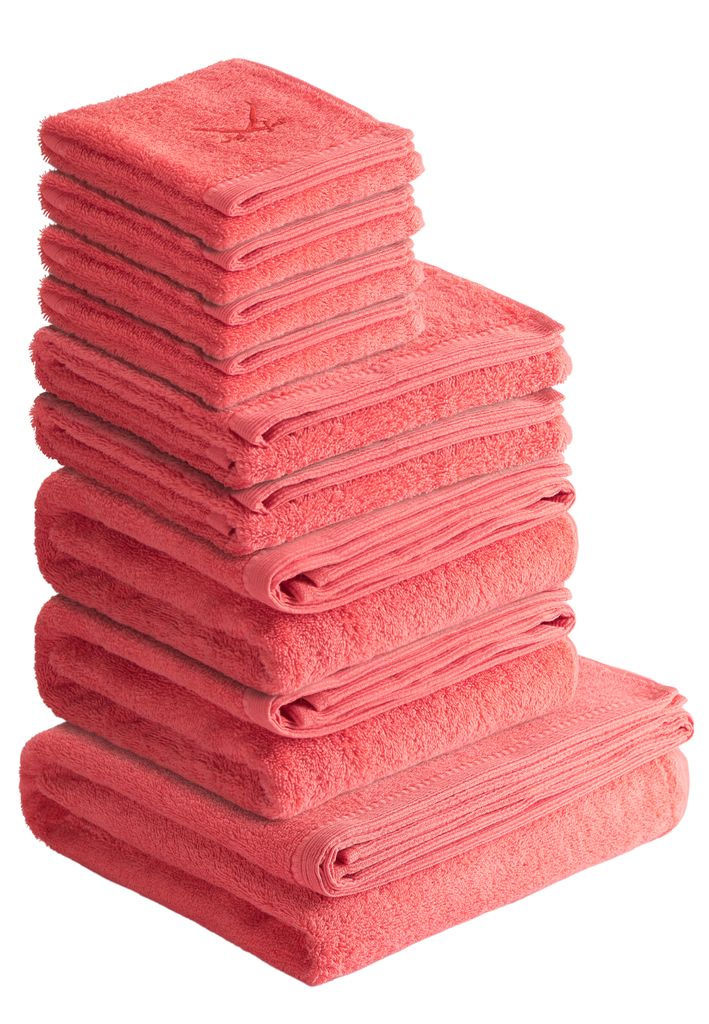 Sansibar Sylt Handtuch Set Frottier-Serie Classic Nr. 6 (Set, 9-tlg), koralle
