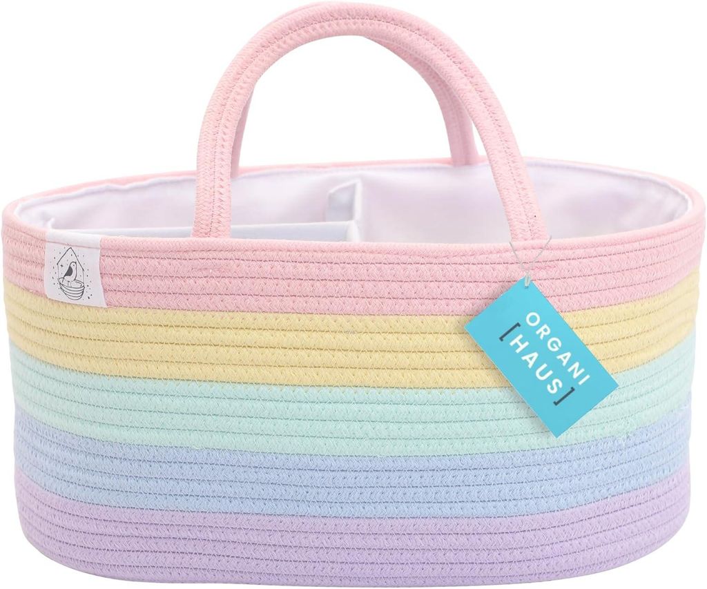 Baby-Organizer-Korb – Aufbewahrungskorb für Wickeltisch und Kinderzimmer – Geschenke für Neugeborene & Babys, Aufbewahrungskorb mit Fächern ...