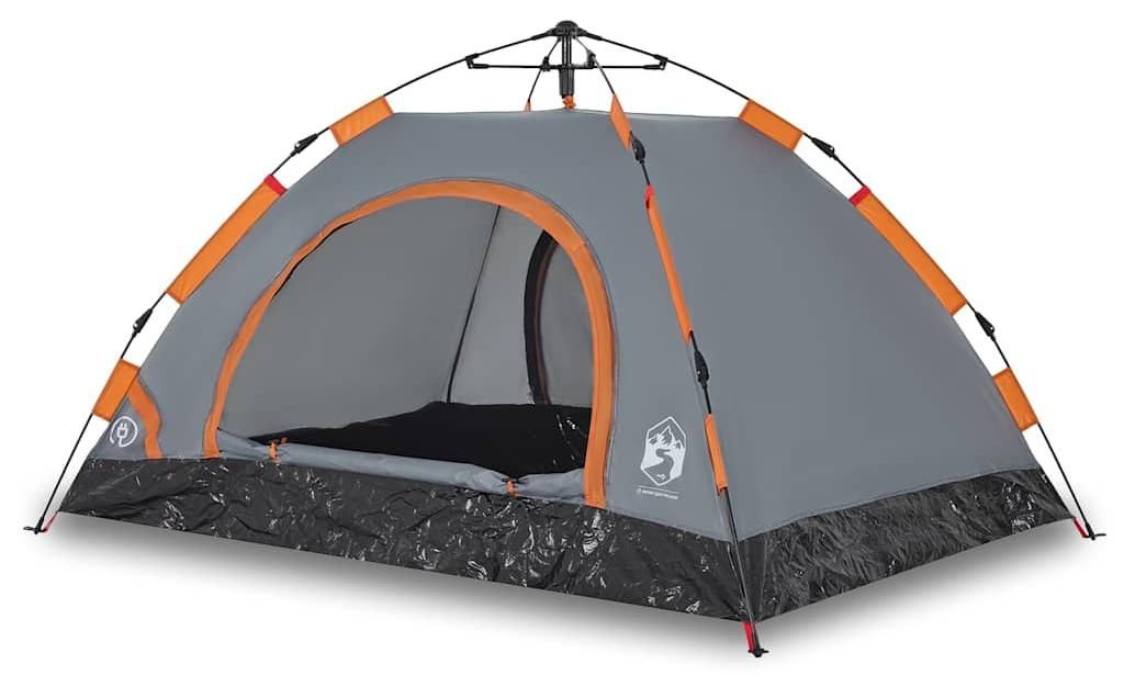 vidaXL Tenda da campeggio 2 persone grigio e arancione Immagine del prodotto 