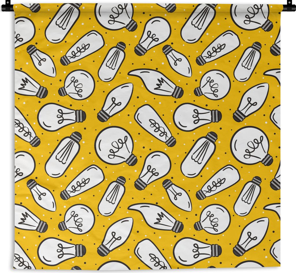MuchoWow Wandteppich Wandbehang Cartoon - Lampen - Muster 150x150 cm Tapisserie Dekoration Wandtuch - Wohnaccessoires - Modernes