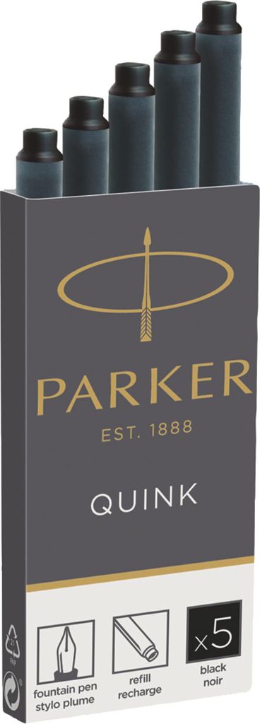 1x5 atramentových kaziet Parker Quink black Obrázok produktu 