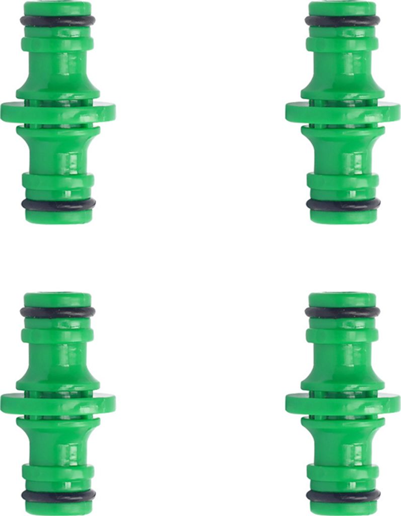 INF 4er-Pack Schlauchverbinder - Doppelter Durchgang Kunststoffnippelverbindung