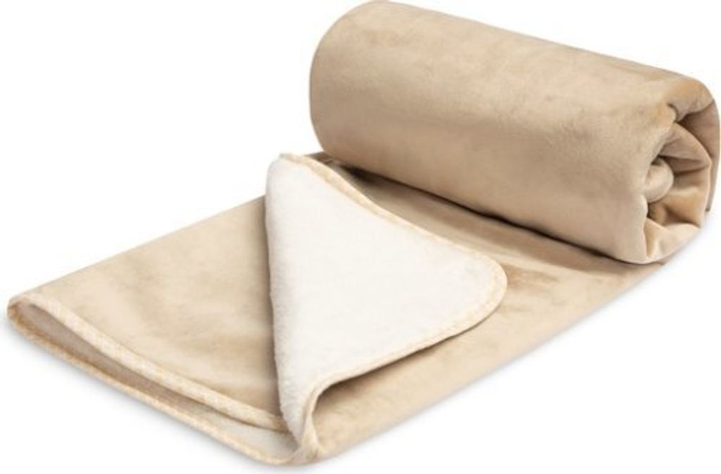 SENSILLO - Warme Kuscheldecke Baby Neugeborenen 80x100cm - Glatt Beige
