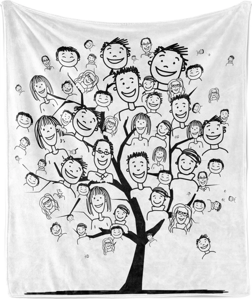 Coperta Pile Abakuhaus 125x175 cm Bianco e Nero - Morbida Flanella