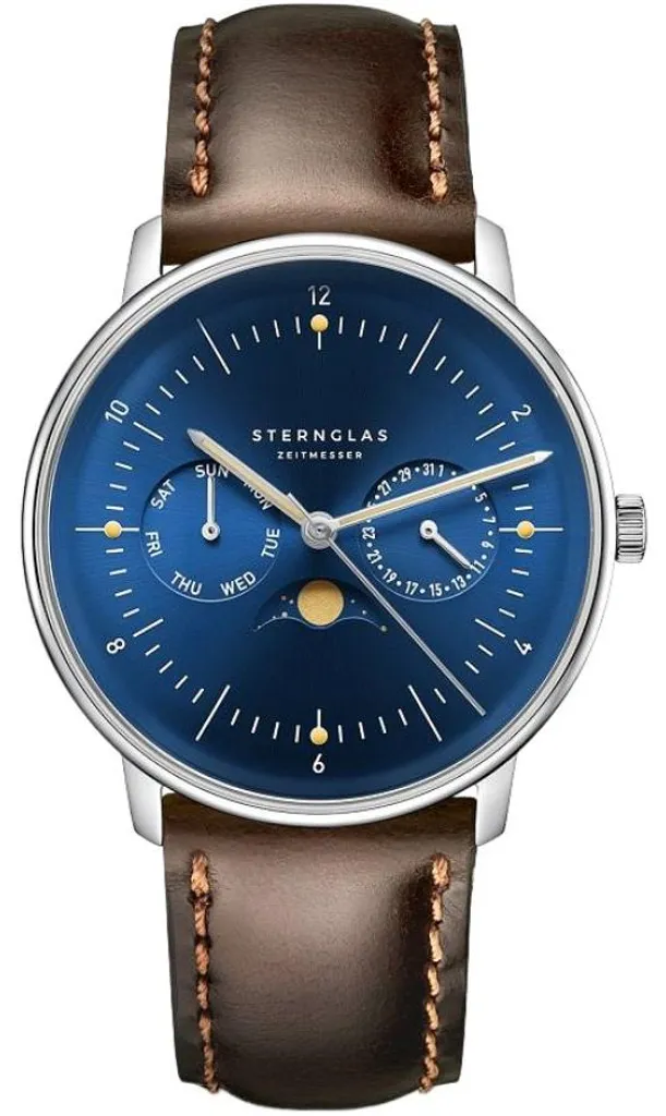Montre Classique Homme Sternglas S01-NM06-BR03 Bracelet Cuir Marron 38mm